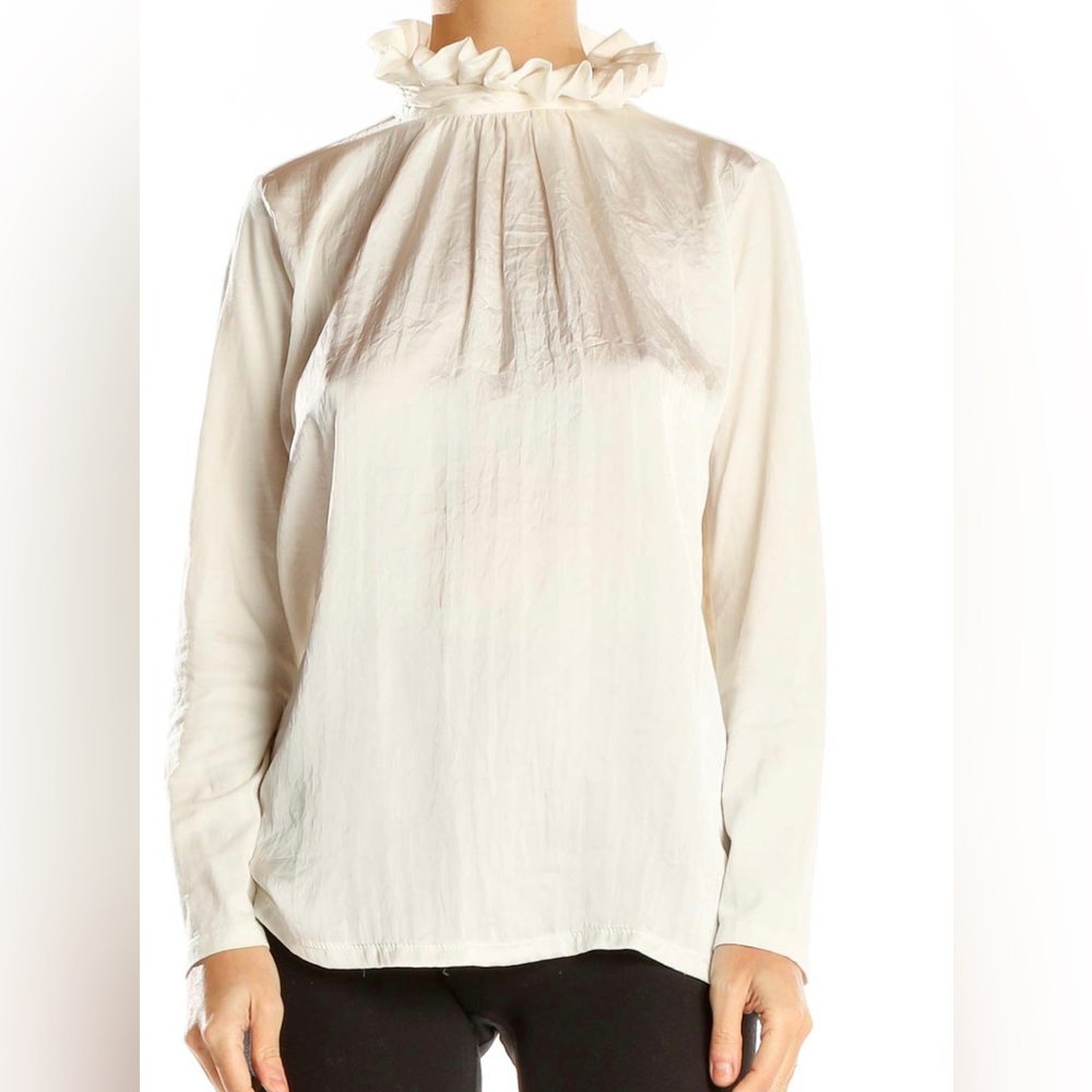 Banana Republic Women’s Cream Blouse with Turtle Neck